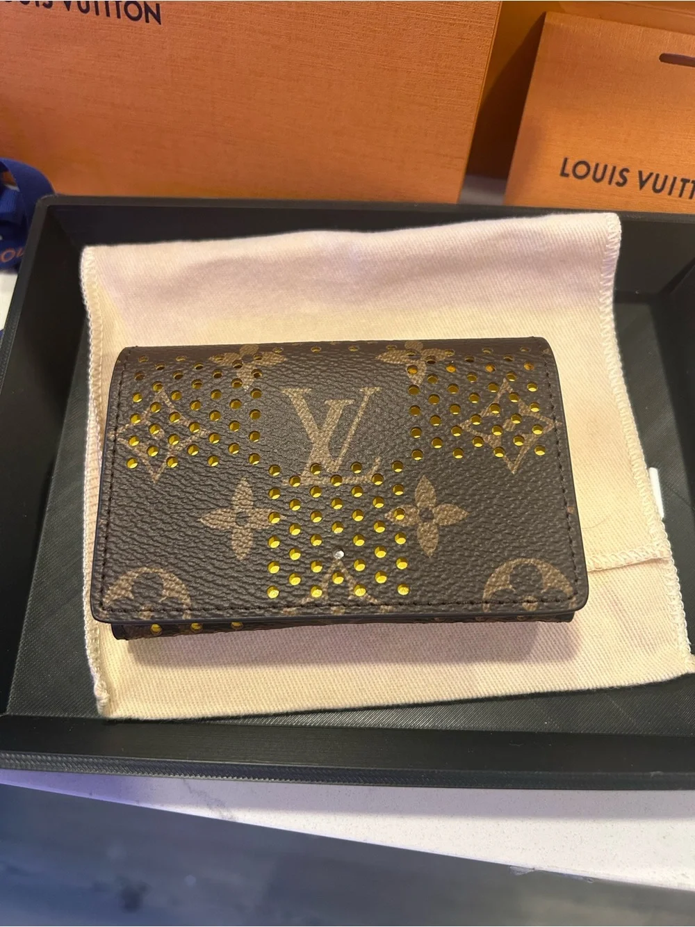 Louis Vuitton Fall 2026 Limited Edition Yellow & Monogram Studded Card Case